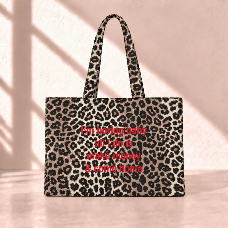 Make Money And Come Home Leopard Tote Bag