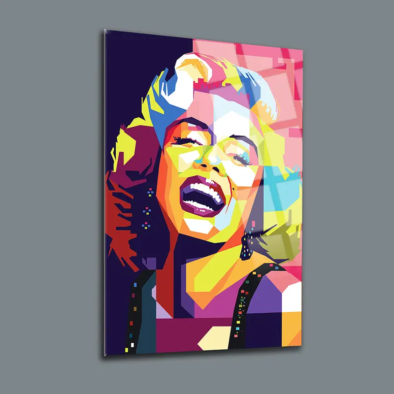 Marilyn Monroe Gülüşü Cam Tablo