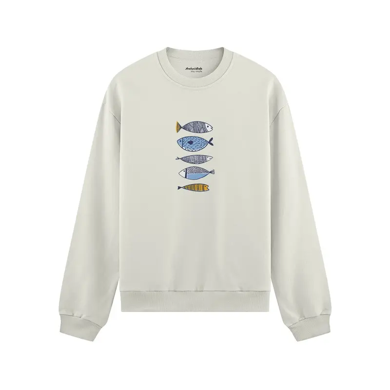 Marine Pattern Study Oversize Sweatshirt