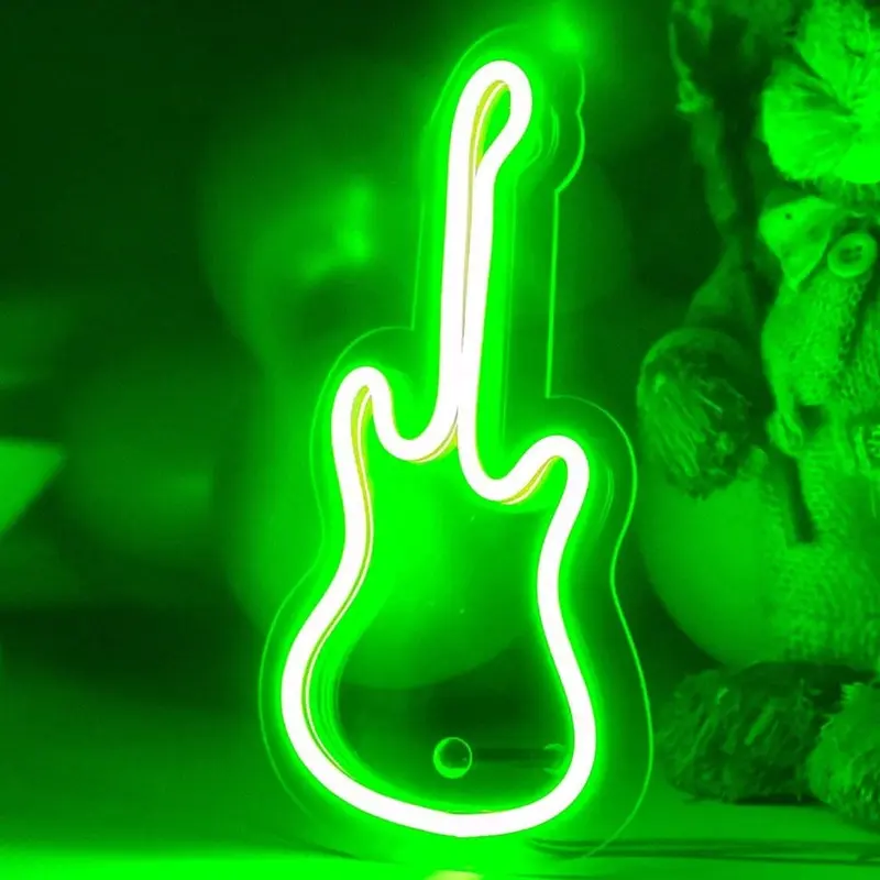 Masaüstü Küçük Gitar Neon LED Aydınlatma Işıklı Tablo