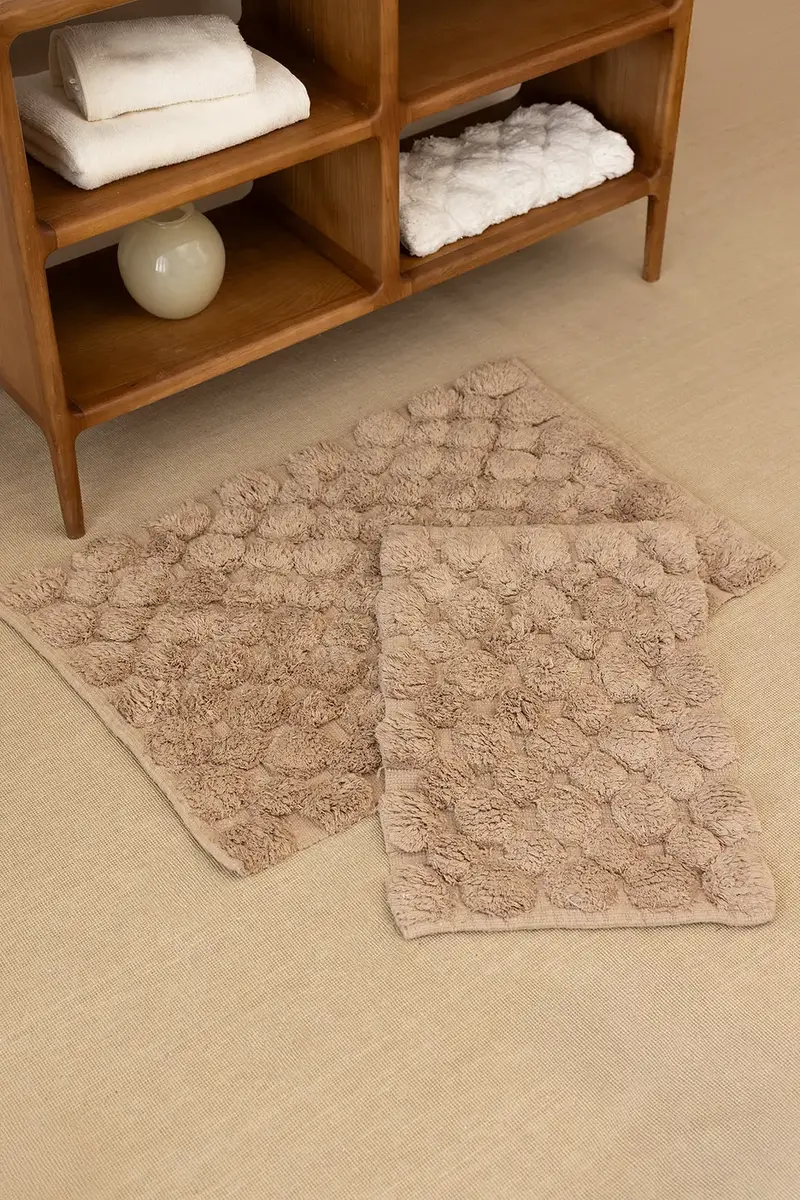 Mellow 2’li Takım Banyo Paspası %100 Pamuk 40x60 + 60x90 Bej