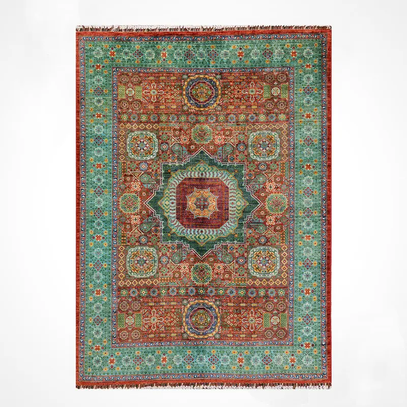 Memlük Orijinal El Dokuması Multi Kök Boya Yün Halı 172x223 3.84 Metrekare - 5x8 ft