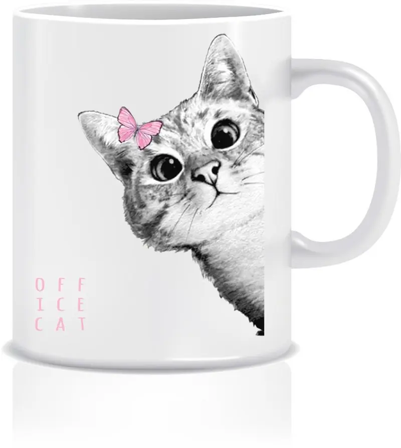Meraklı Kedi Porselen Kupa