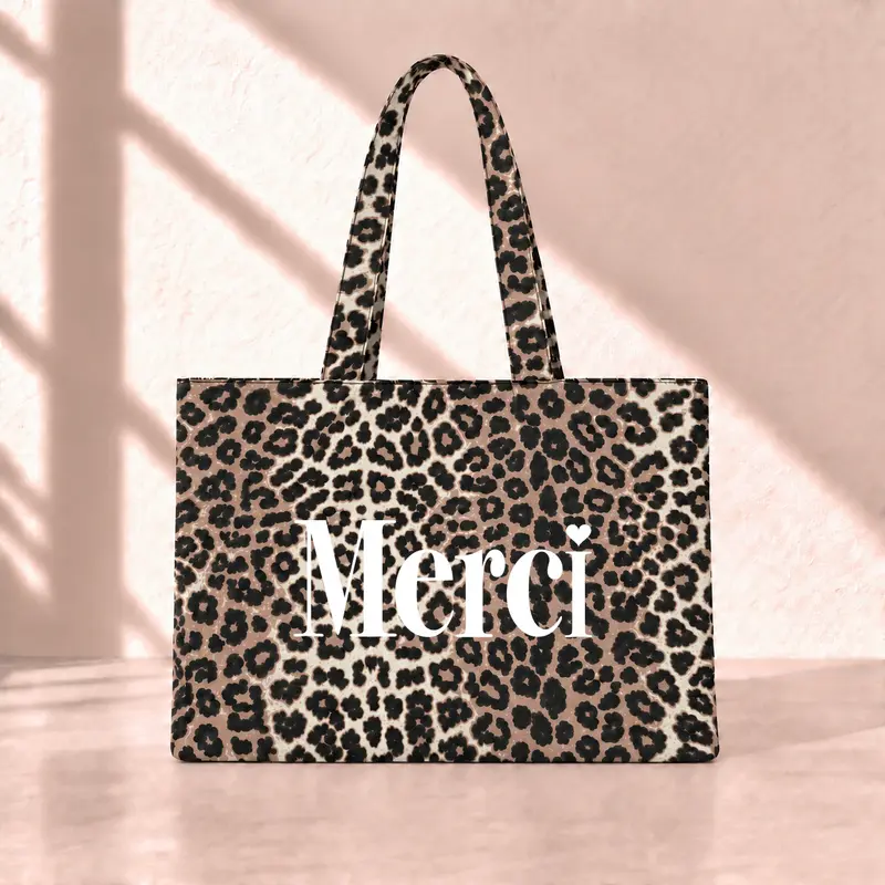 Merci Leopard Tote Bag