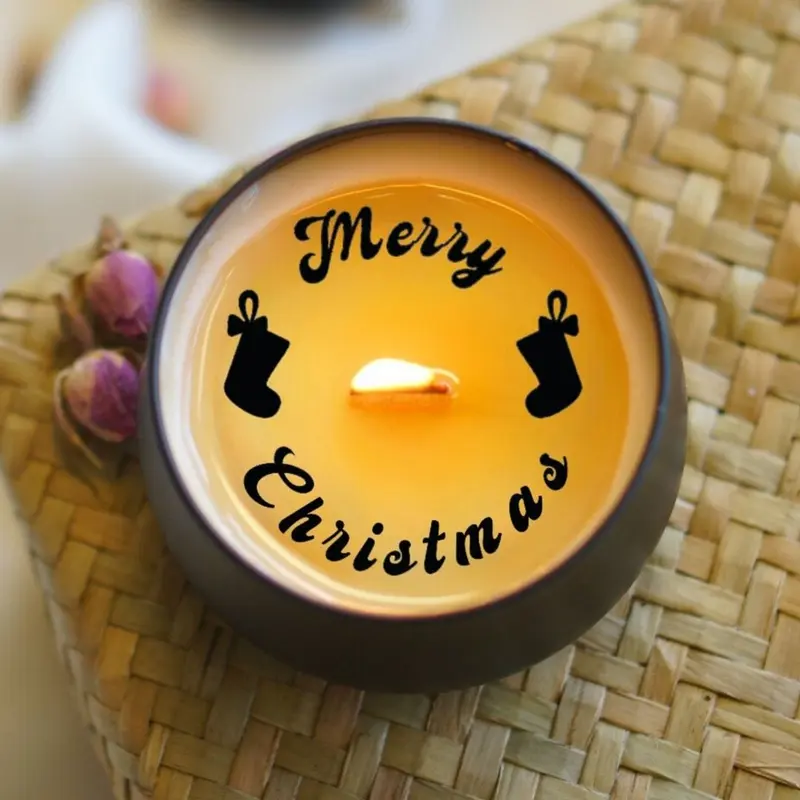 Merry Christmas Sürpriz Mesajlı El Yapımı Soya Mumu