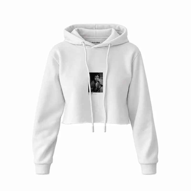 Mick Jagger backstage at the Palladium London 1967 Crop Hoodie
