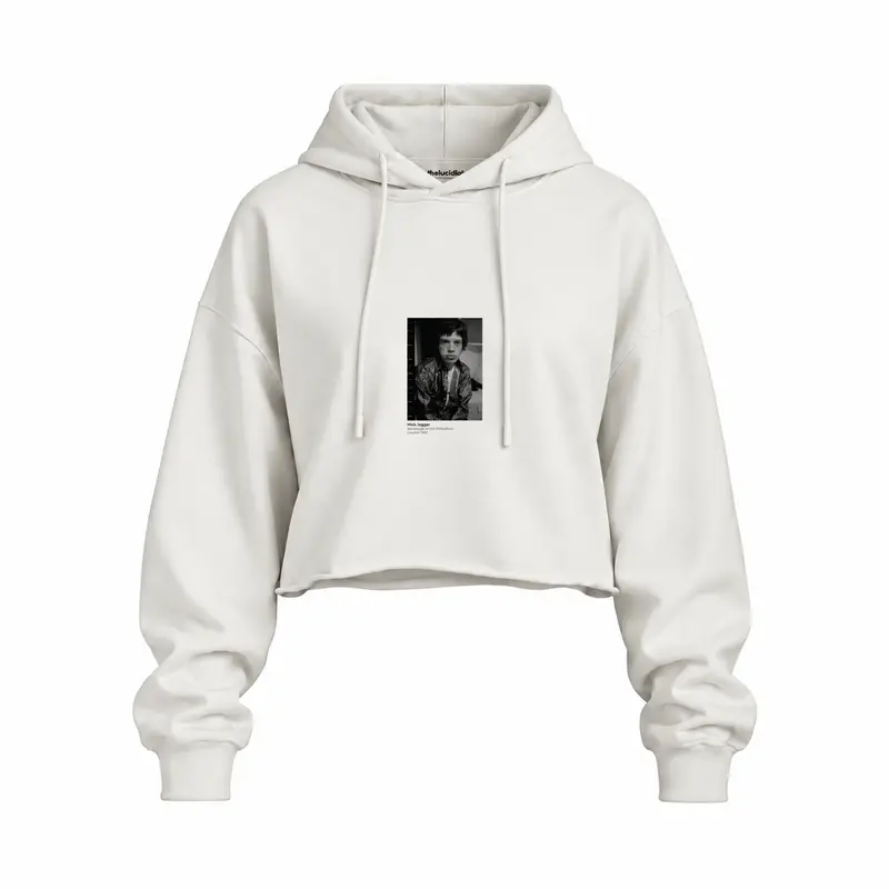 Mick Jagger backstage at the Palladium London 1967 Oversize Crop Hoodie