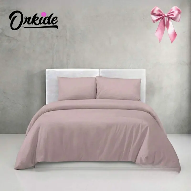 Mikro Saten 1.5 Kişilik Nevresim Takımı Pudra Pembe