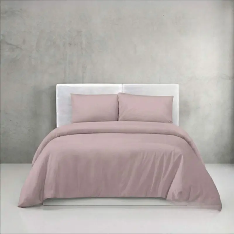 Mikro Saten 165x200 Cm Nevresim Takımı Pudra Pembe