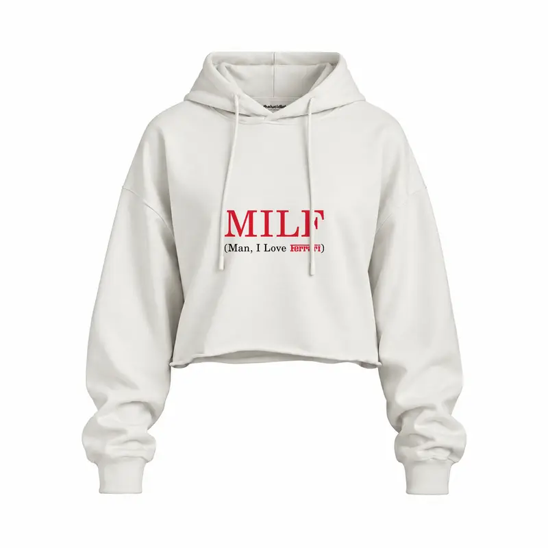MILF / Man I Love Ferrari Oversize Crop Hoodie