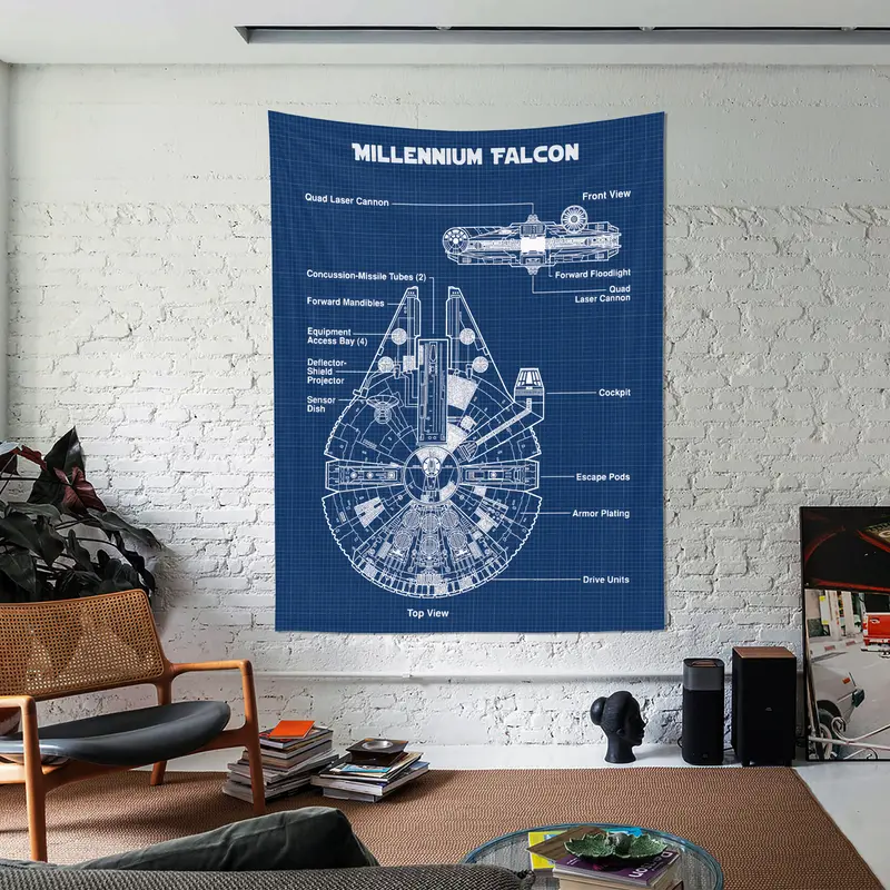 Millennium Falcon Blueprint Duvar Örtüsü