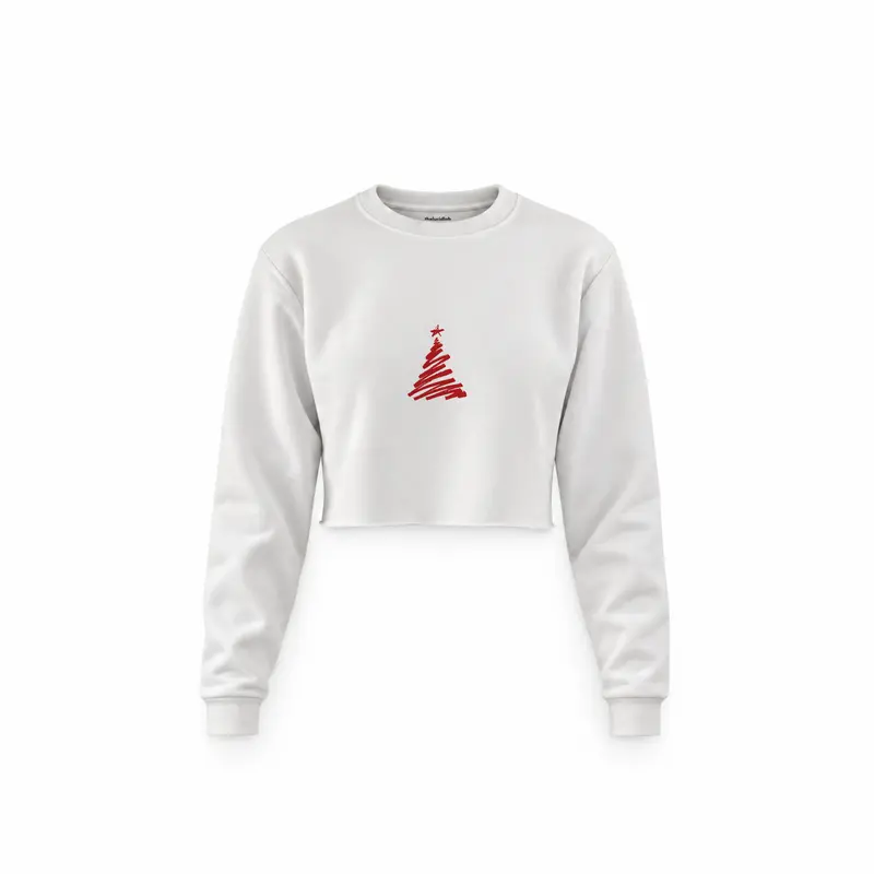 Minimal Christmas Tree Crop Sweatshirt
