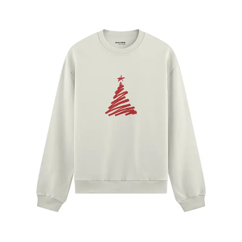 Minimal Christmas Tree Oversize Sweatshirt