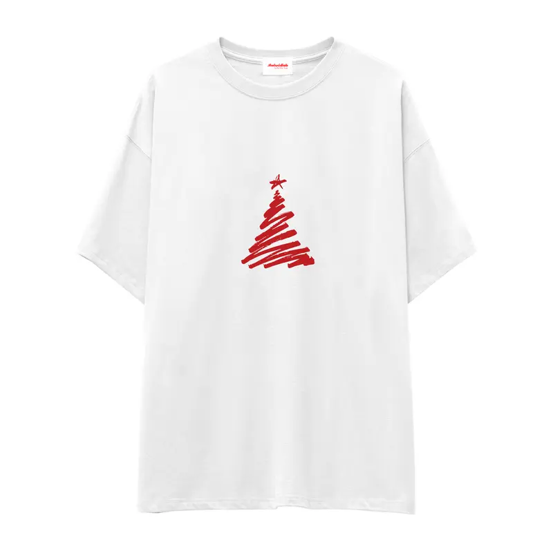 Minimal Christmas Tree Oversize Tişört