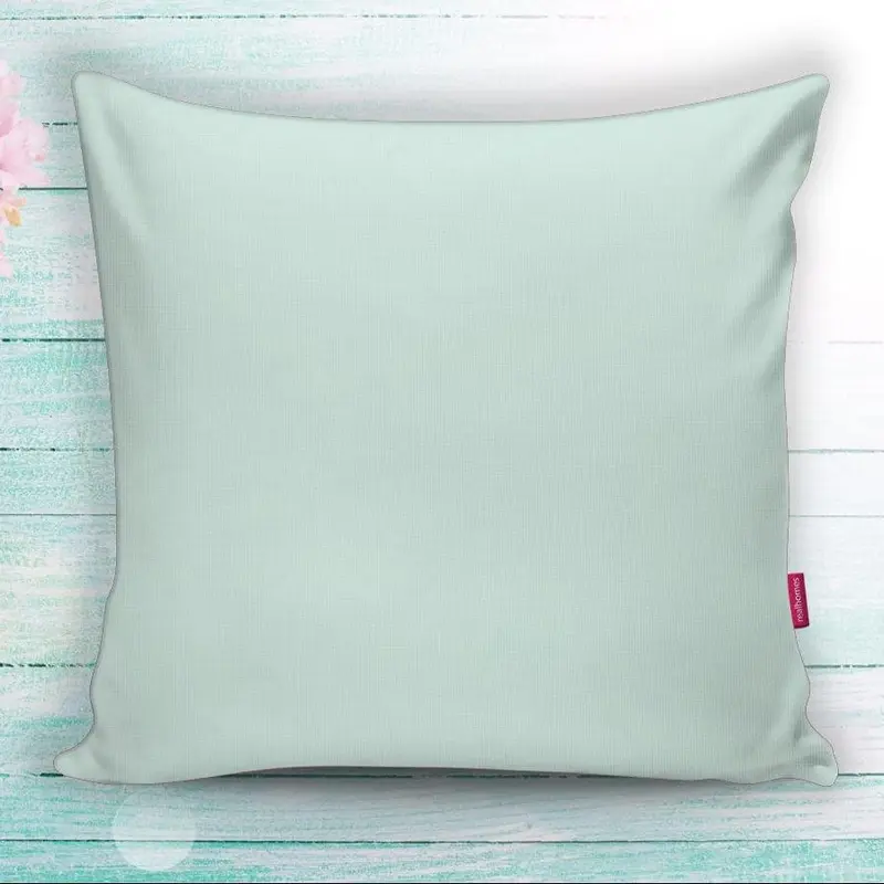 Mint Yeşili Renkl Dijital Baskılı Dekoratif Yastık Kırlent Kılıfı 43x43cm