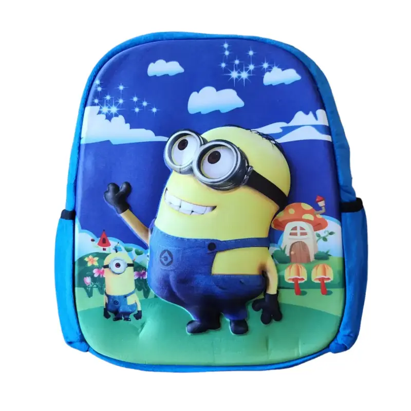 Minyonlar Kabartmalı 32x 28 cm Okul Sırt Çantası Mavi