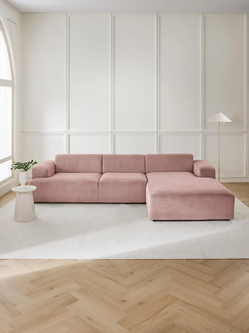 Mira Large Köşe Koltuk Pembe Fitilli