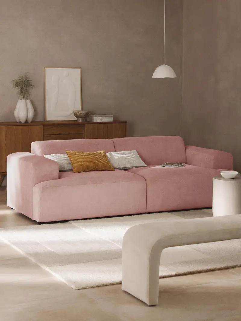 Mira Üçlü Koltuk Pembe Fitilli