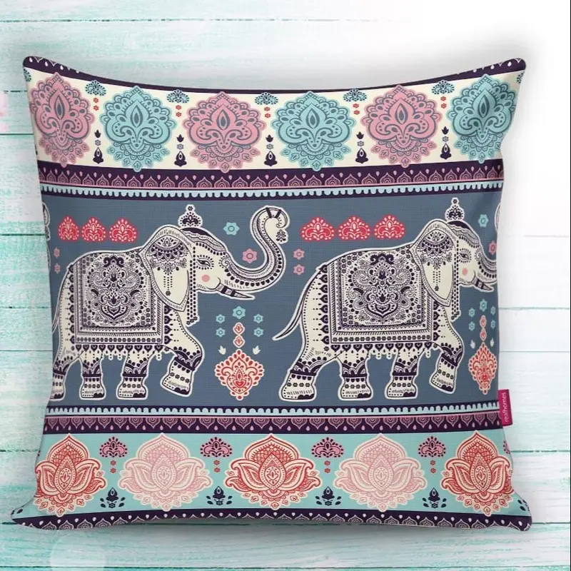 Modern Fil Desen Dijital Baskılı Modern Yastık Kırlent Kılıfı 43x43cm
