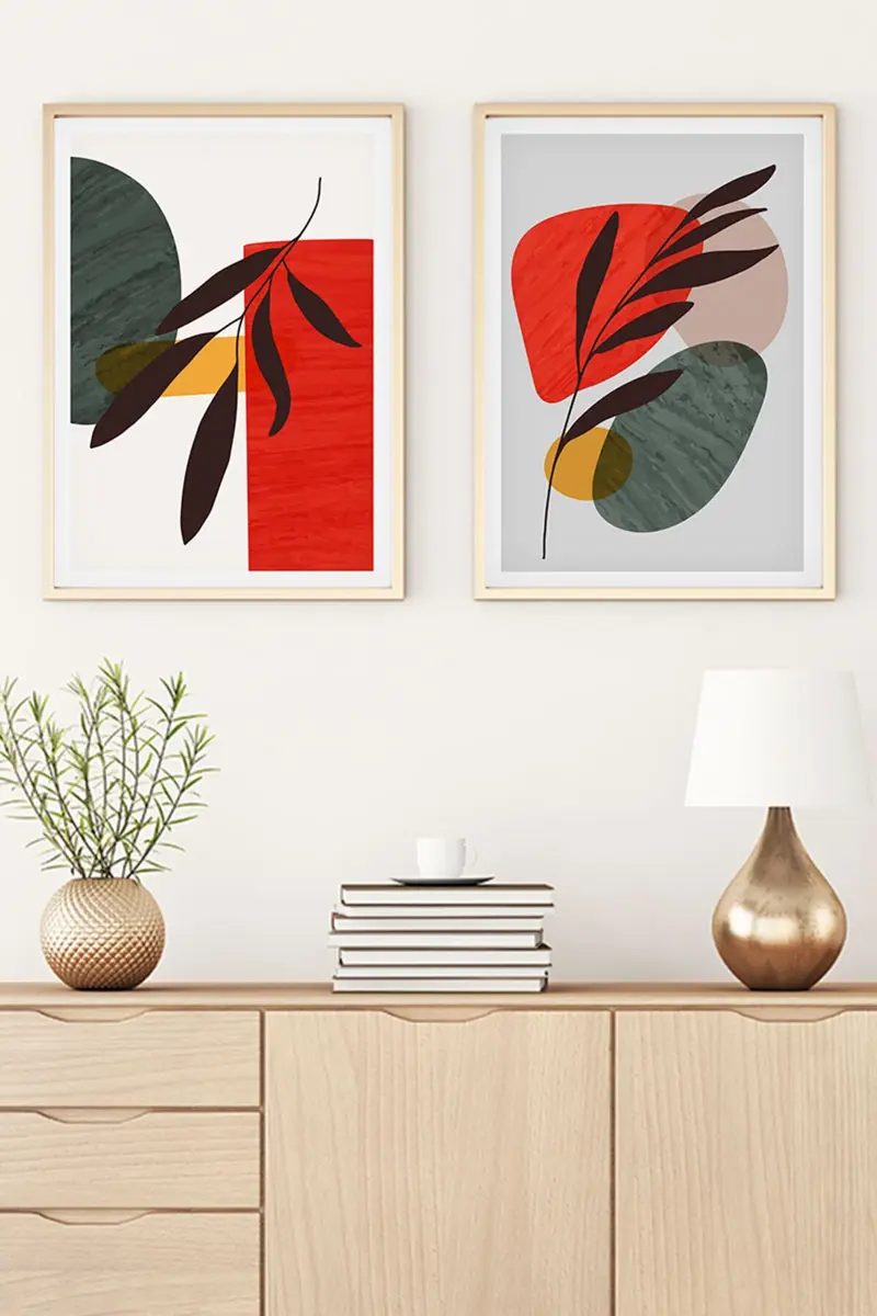 Modern Geometrik Desenli Tablo Seti - 2’li Set | huhu44