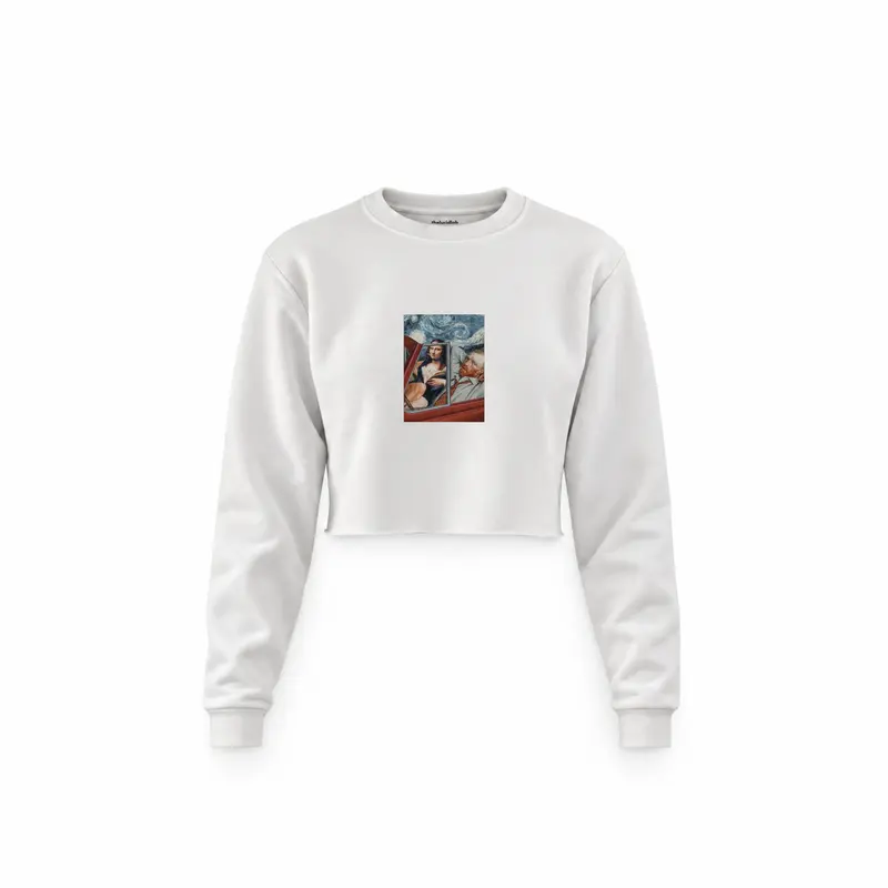 Mona and van Gogh's Secret Crop Sweatshirt