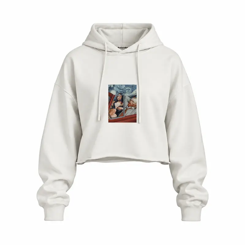 Mona and van Gogh's Secret Oversize Crop Hoodie