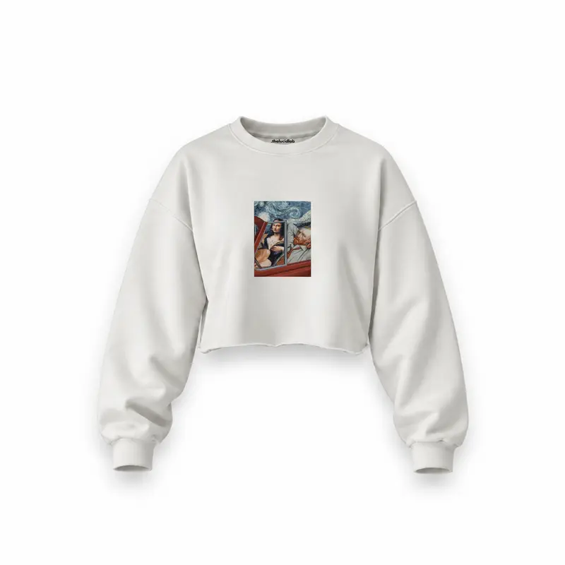 Mona and van Gogh's Secret Oversize Crop Sweatshirt