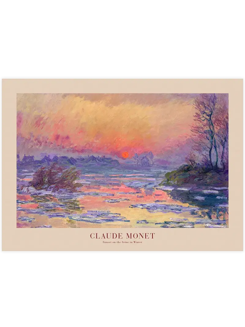 Monet Sunset on the Seine in Winter - Art Print