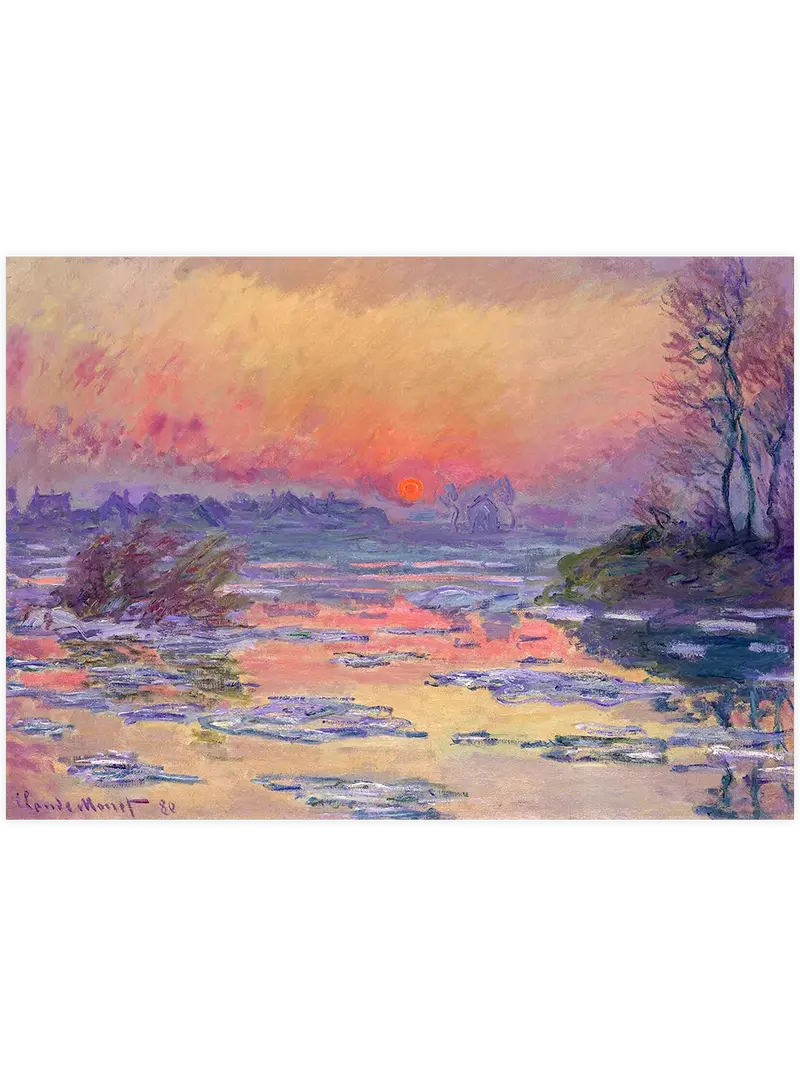 Monet Sunset on the Seine in Winter - Art Print
