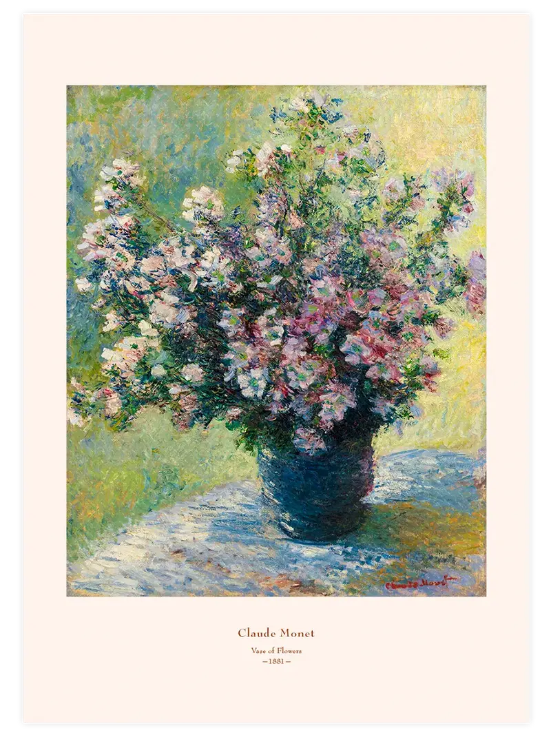 Monet Vase of Flowers - Art Print