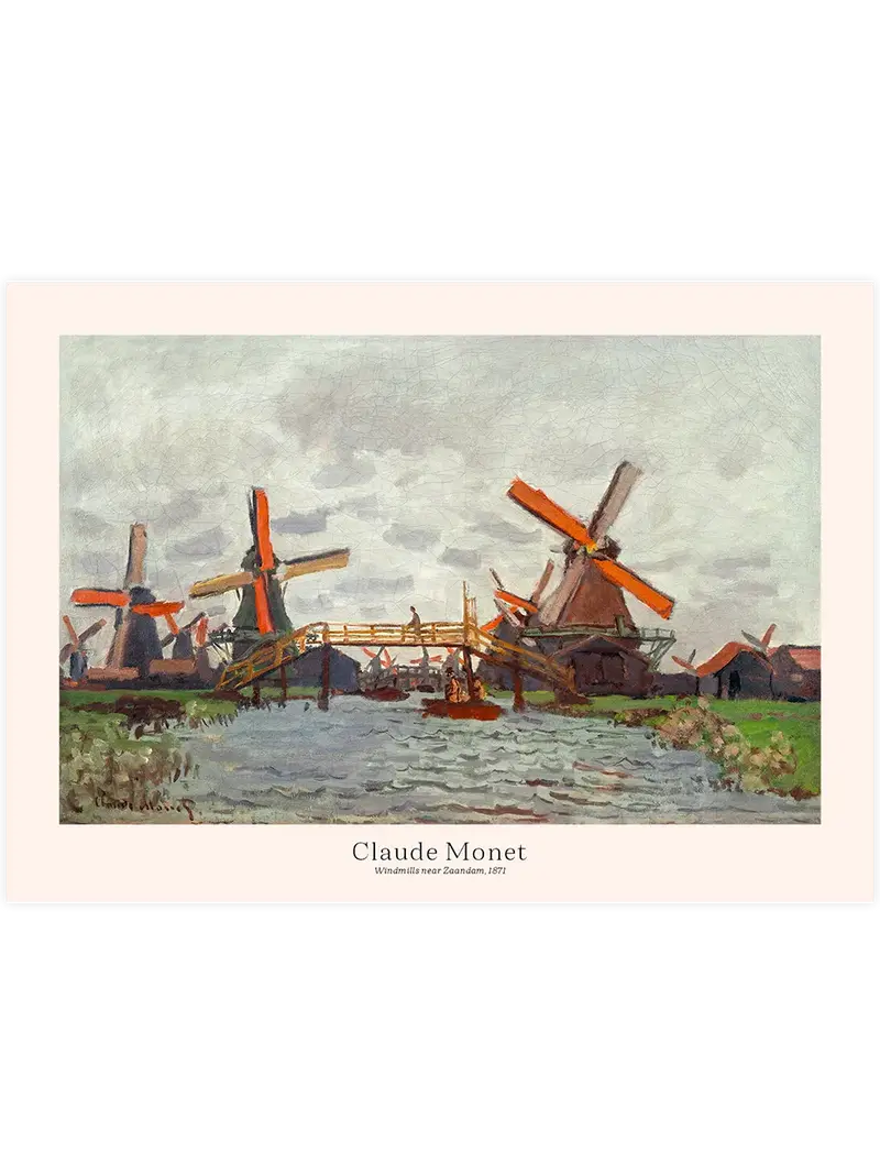 Monet Windmills near Zaandam - Art Print
