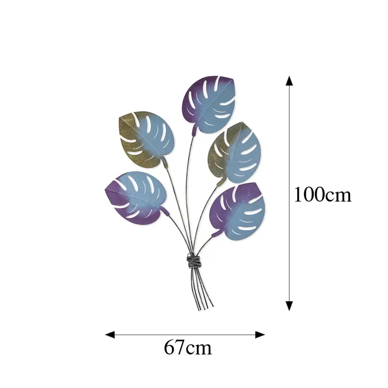 Monstera Demet Metal Duvar Panosu - Çok Renkli