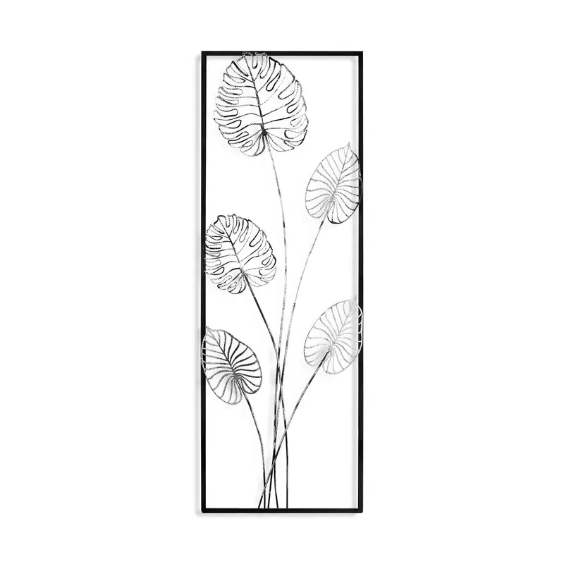Monstera Yaprak Metal Duvar Panosu - Gümüş