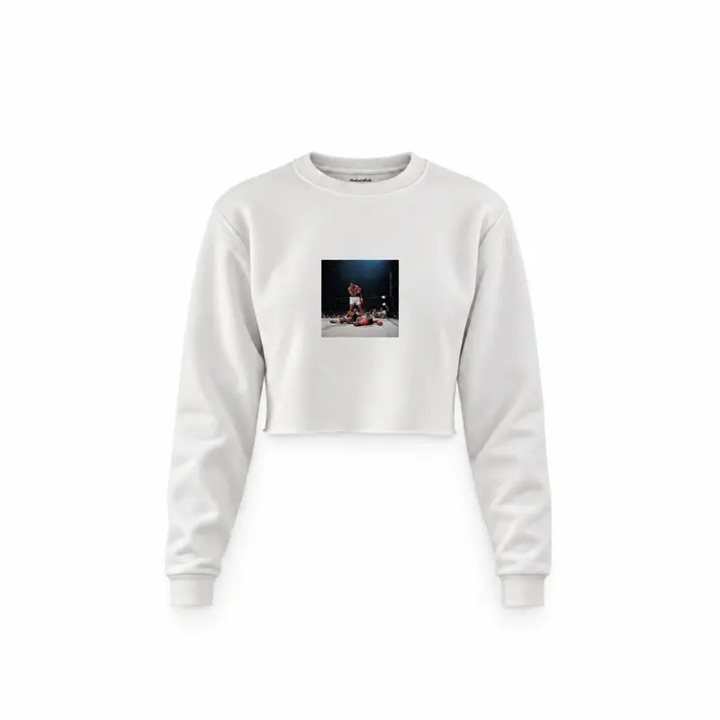 Muhammed Ali And Sonny Liston Usa 1965 Crop Sweatshirt
