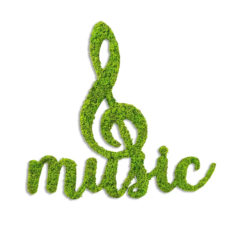 Music Nota Yosun Metal Duvar Panosu - Yeşil