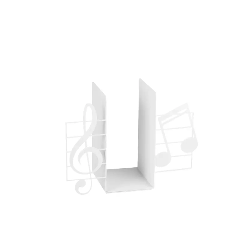 Müzik Notası Metal Kitap Tutucu - Beyaz