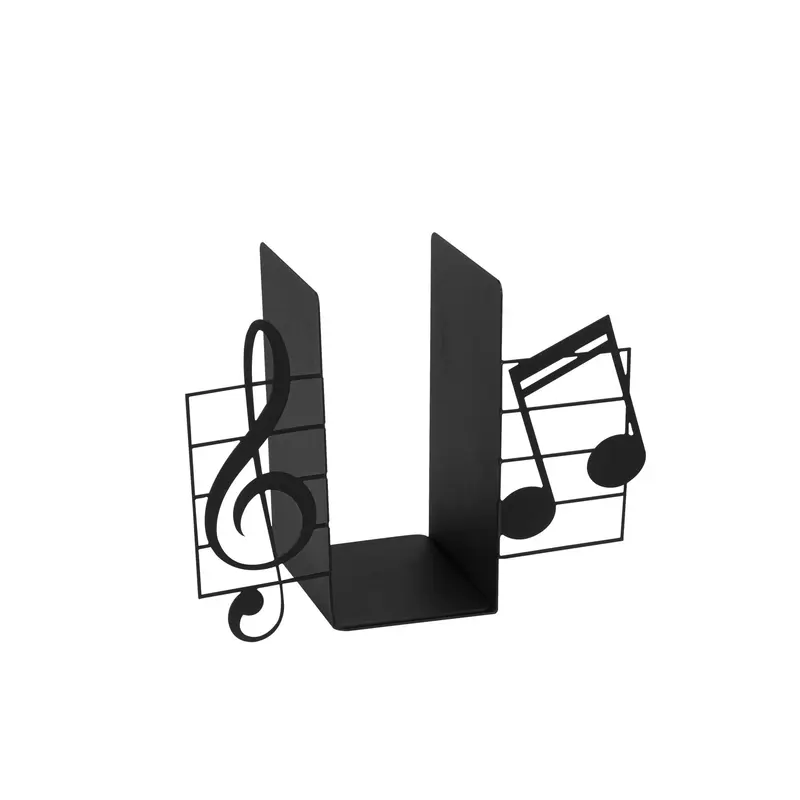 Müzik Notası Metal Kitap Tutucu - Siyah