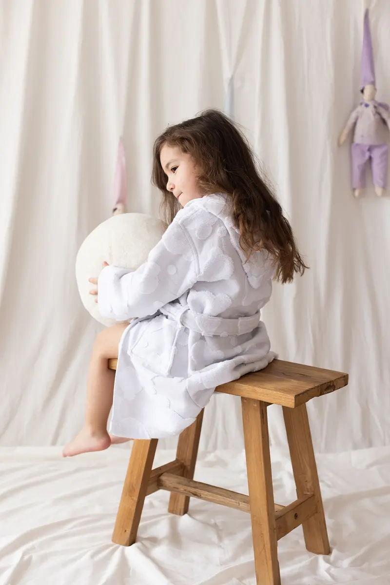 My Little Bear %100 Pamuk Çocuk Bornoz Gri
