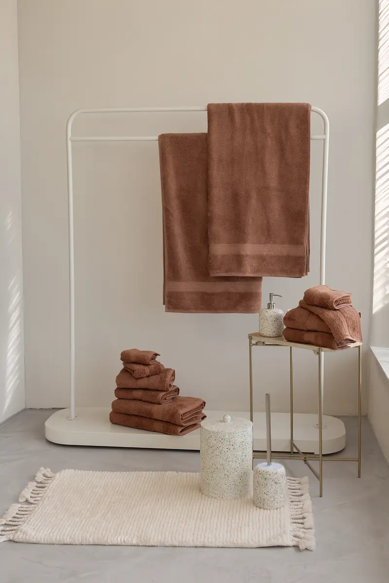 Mısır %100 Mısır Pamuğu  Havlu Seti Copper Rose