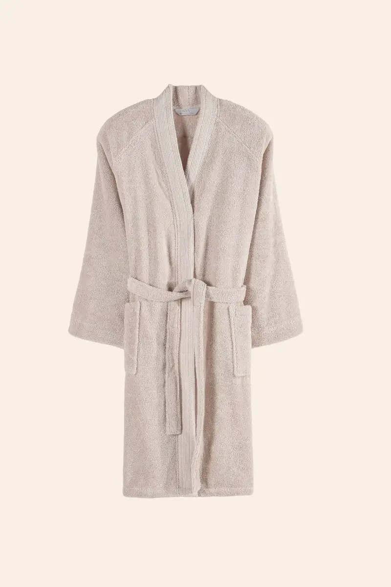 Mısır  %100 Pamuk Kadın Bornoz Oyster Beige