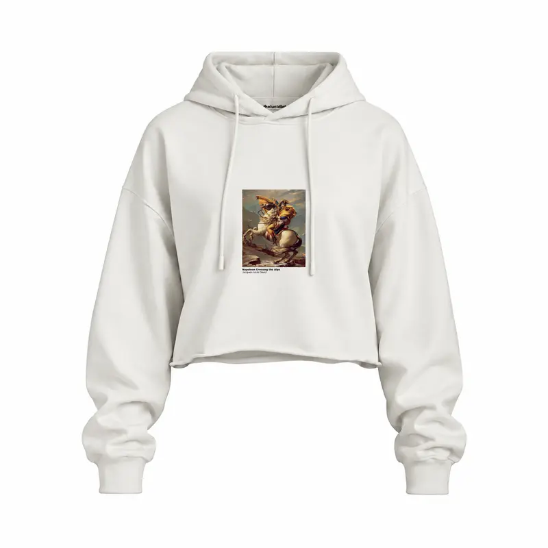 Napoleon Crossing the Alps Oversize Crop Hoodie