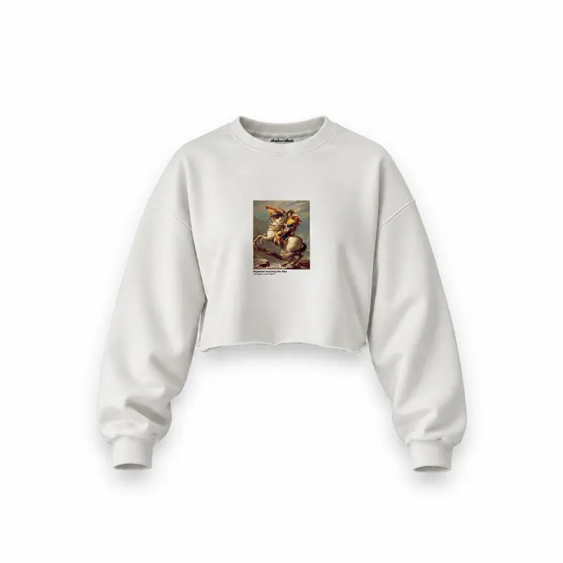 Napoleon Crossing the Alps Oversize Crop Sweatshirt
