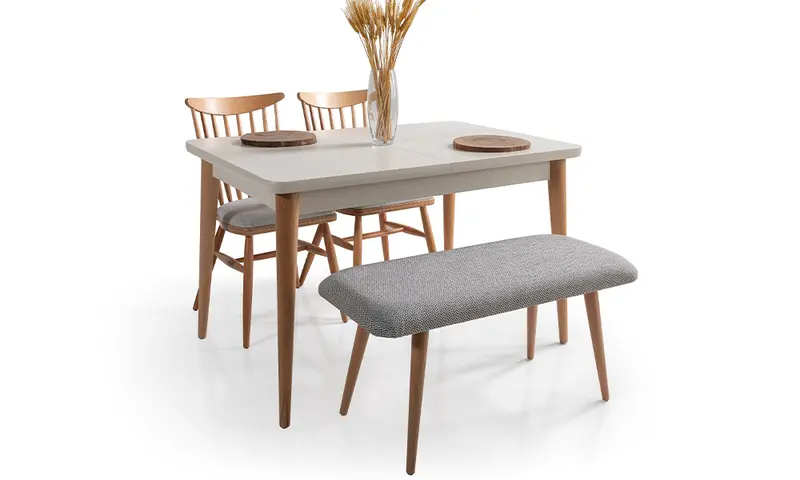 Natural Retro Modern Açılabilir Mutfak Masa Takımı