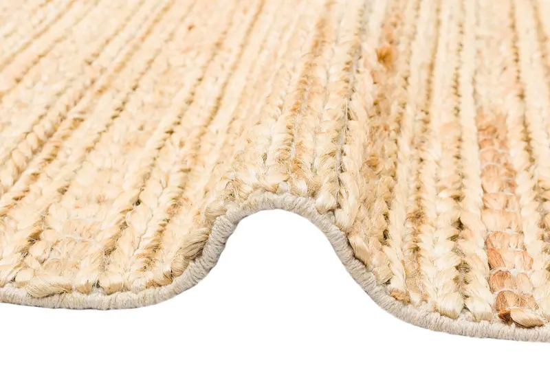 Netra Krem XW - El Dokuma Jüt Hasır Halı Naturel Örgü Desen