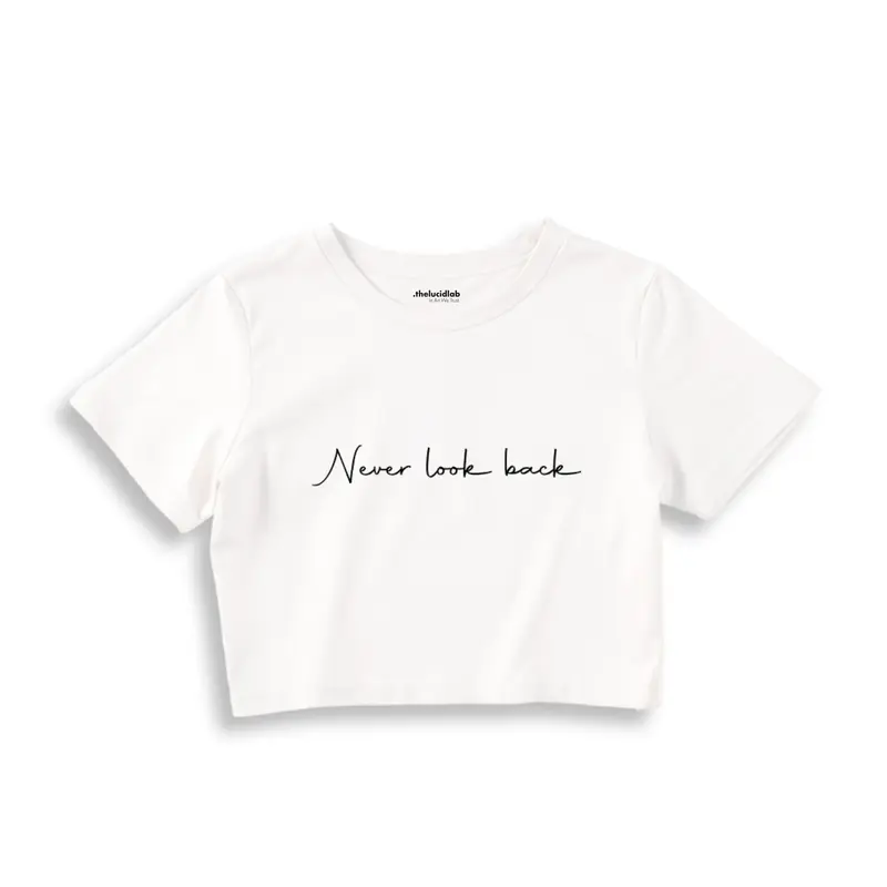 Never Look Back Crop Tişört