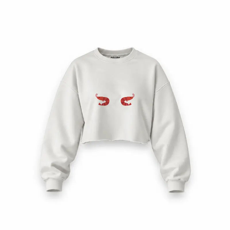 Nice Shrimps Oversize Crop Sweatshirt