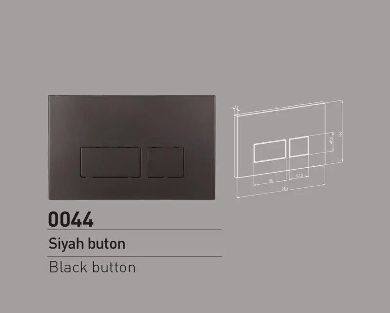Nkp Siyah Gömme Rezervuar Kumanda Paneli Buton 0044