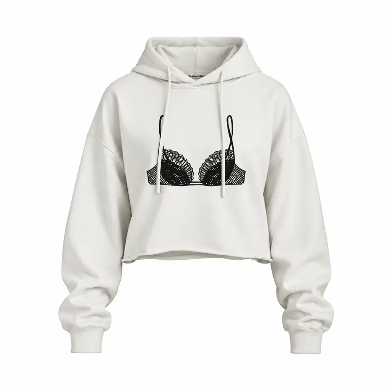 Noir Seduce Oversize Crop Hoodie