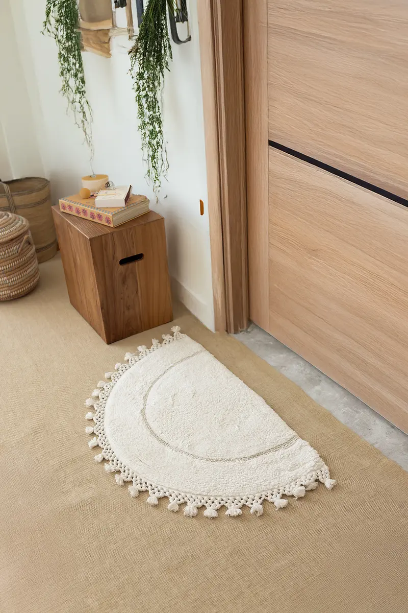 Nora Tekli Banyo Paspası %100 Pamuk 50x80 Ekru