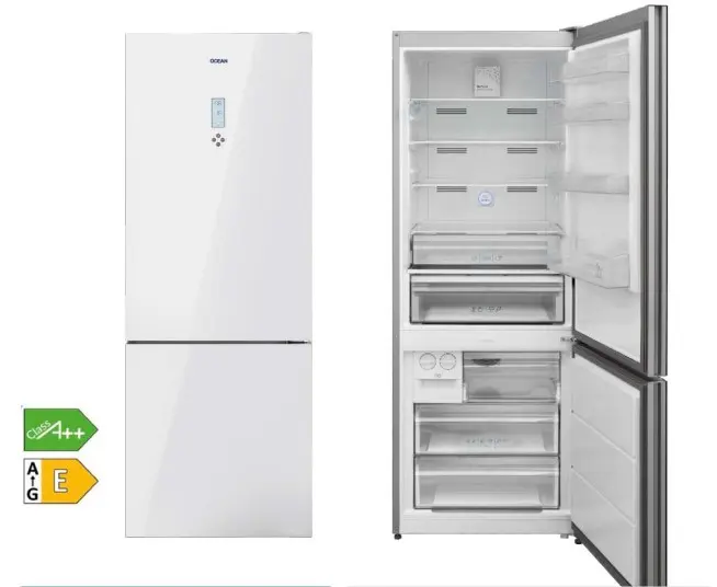 Ocean A++ Enerji Sınıfı NoFrost Kombi Buzdolabı Beyaz